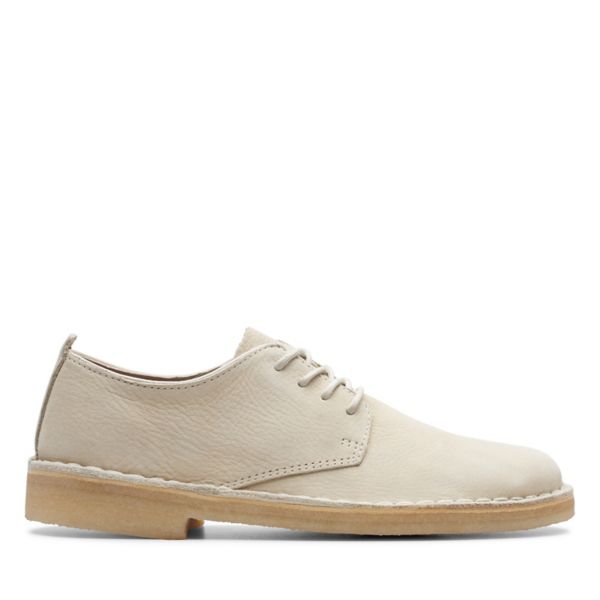 Clarks Womens Desert London. Flat Shoes White | CA-9013247